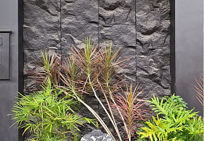 Панель декоративная HLP6012-06 Супер тонкий камень Pure black - Фото интерьеров №10